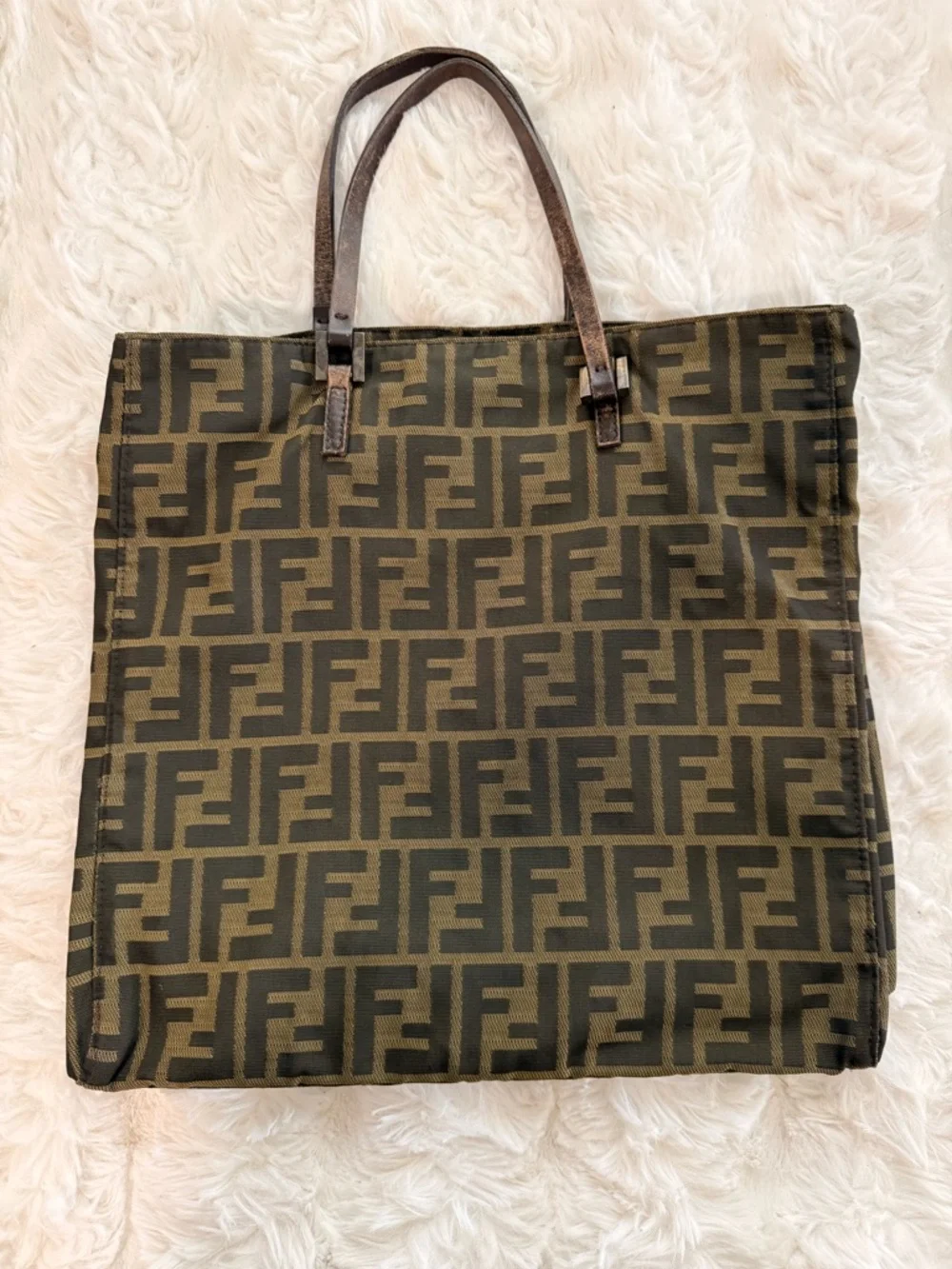 Authentic Vintage Fendi Zucca Canvas Tote - Picture 1 of 10